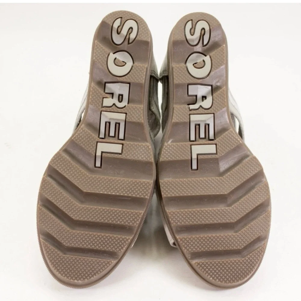 Sorel Joanie Womens Size US 9 Lace Wedge Sandals Saddle Ash Grey Peep Toe Shoes - Picture 11 of 11